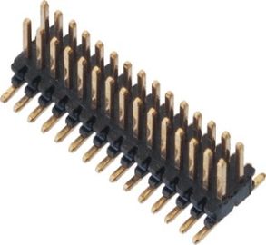 Rangée de noir d'en-tête de Pin de SMT LCP 0.80*1.20 double avec l'éclair ROHS d'or d'emballage de bobine de la PAC H=1.4
