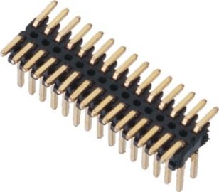 Rangée de noir d'en-tête de Pin de SMT LCP 0.80*1.20 double avec l'éclair ROHS d'or d'emballage de bobine de la PAC H=1.4