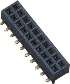 Double noir femelle du connecteur 1.27mm 180° SMT PA9T d'en-tête de Pin de Pin 2*10