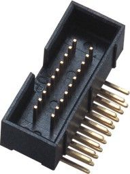 Connecteur en laiton 1.27*2.54mm 2*10P PA9T 30%GF UL94V-0 d'en-tête de boîte d'IMMERSION de l'instantané 90° d'or