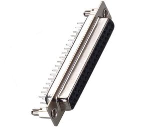 25 type femelle de Pin D-SUB D double type d'IMMERSION de la rangée 180° de connecteur pour l'ordinateur se reliant