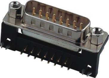 9P empreinte de pas noire du connecteur 8,08 de sous-marin du mâle D à angle droit avec la vis