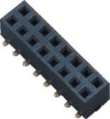 Le double connecteur femelle PA9T d'en-tête de la rangée 180° SMT soutiennent 2 * 8 lancement des bornes 2,54