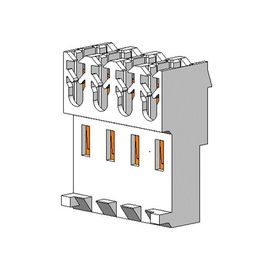 le type de rabattement T de la GAUFRETTE 4P de connecteur de lancement de 3.96MM DACTYLOGRAPHIENT le Sn plaqué avec PA66 coupé ROHS