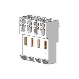 le type de rabattement T de la GAUFRETTE 4P de connecteur de lancement de 3.96MM DACTYLOGRAPHIENT le Sn plaqué avec PA66 coupé ROHS