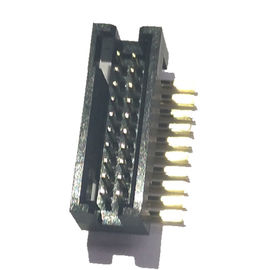 Connecteur en laiton 1.27*2.54mm 2*10P PA9T 30%GF UL94V-0 d'en-tête de boîte d'IMMERSION de l'instantané 90° d'or