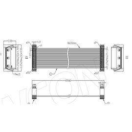 Type panneau de WCON SDC Idc pour embarquer le plat 1,27 de moelle de connecteur pour rayer le noir de Lcp