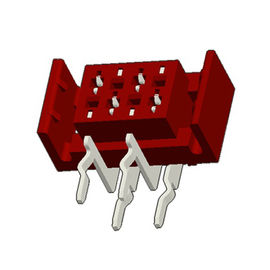 Femelle 8 Pin Right Angle Connector d'immersion de WCON 1.27mm Pa46 Matte Sn Plated rouge